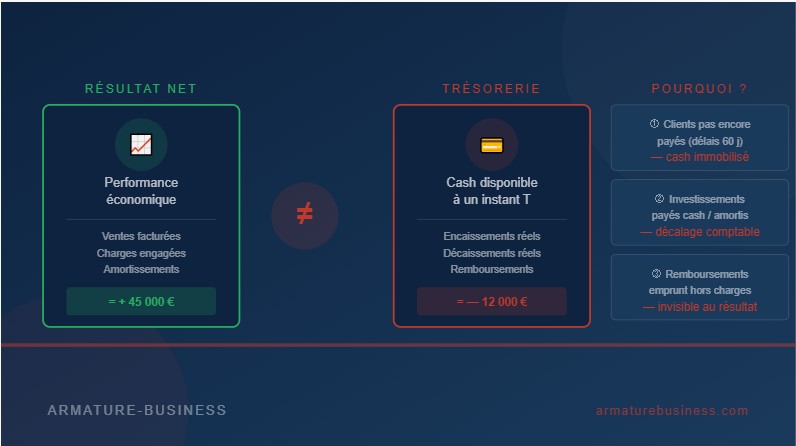 Résultat net et trésorerie : pourquoi ces deux chiffres racontent des histoires différentes ?